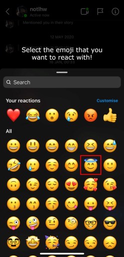 Cambia el emoji de reacción en Instagram DM