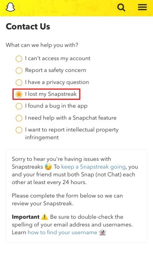 Cómo recuperar tu racha de Snapchat