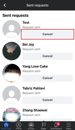 Cancelar solicitudes de amistad enviadas en Facebook