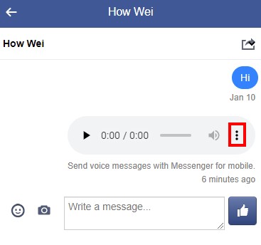 Descargar mensaje de voz de Facebook Messenger