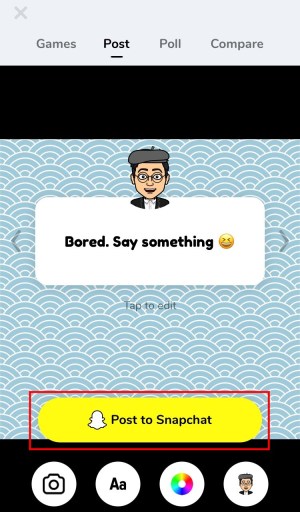 Botón Publicar en Snapchat
