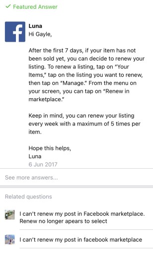 Renovar mercado Facebook