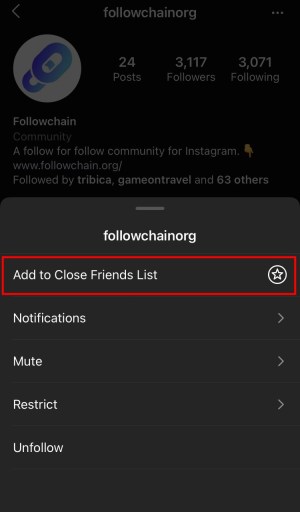 Cómo agregar amigos cercanos en Instagram