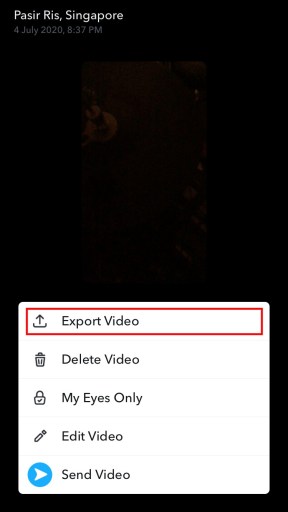 Vídeo de exportación de Snapchat