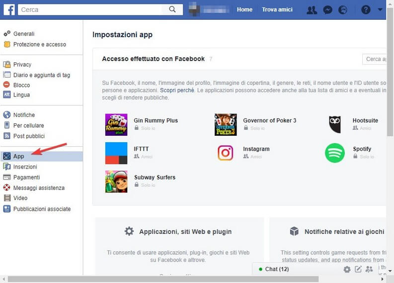 Configuración de la aplicación de Facebook