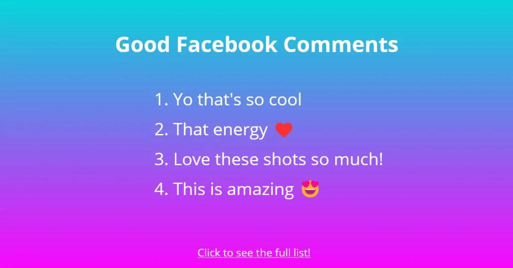 buenos comentarios de facebook
