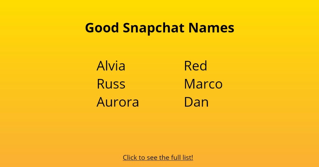 Buenos nombres de Snapchat