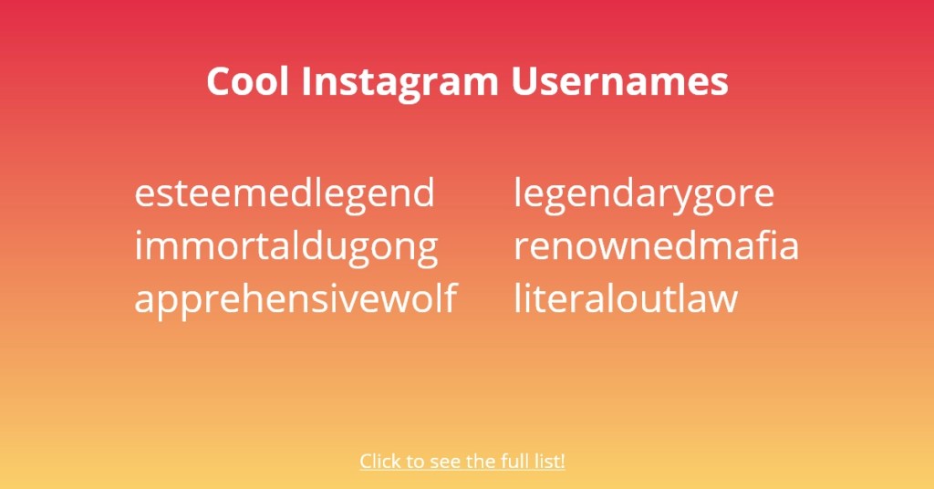 Geniales nombres de usuario de Instagram