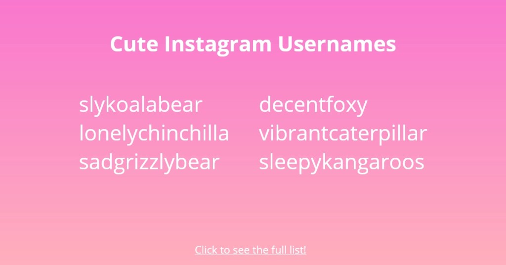 lindo instagram nombres de usuario