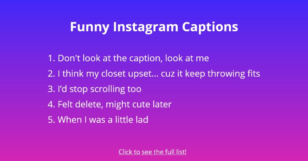 Subtítulos divertidos de Instagram