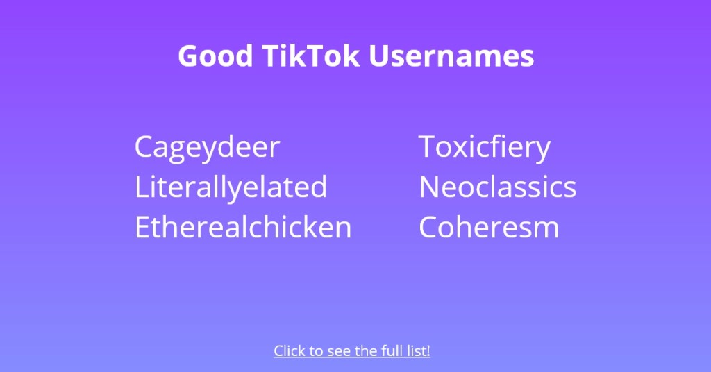 Buenos nombres de usuario de TikTok
