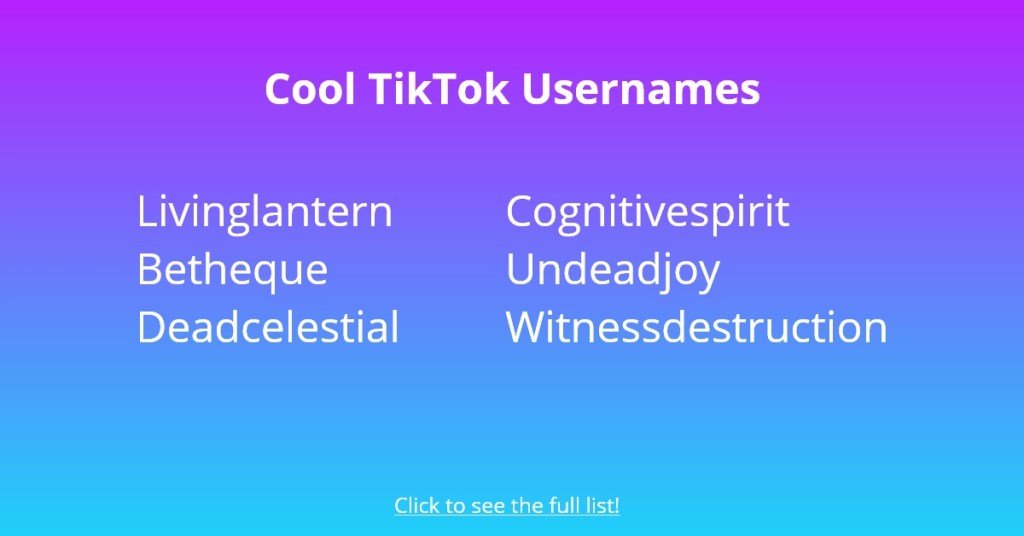 Geniales nombres de usuario de TikTok
